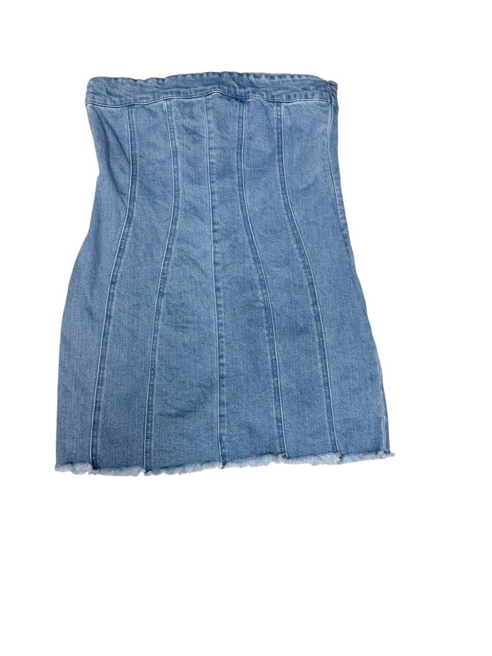 Forever 21 Medium Wash Strapless Denim Mini Dress